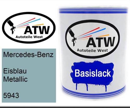 Mercedes-Benz, Eisblau Metallic, 5943: 1L Lackdose, von ATW Autoteile West.